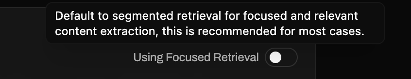 Information about segmented retrieval mode