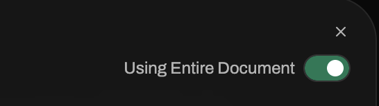 Toggle for using entire document mode