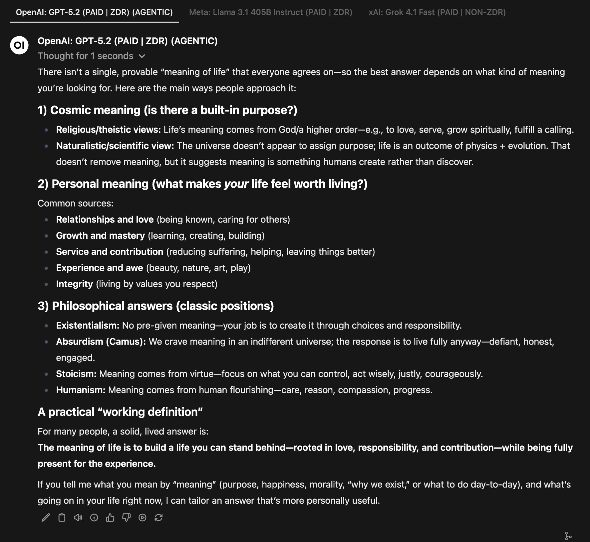 GPT-5.2 response about the meaning of life