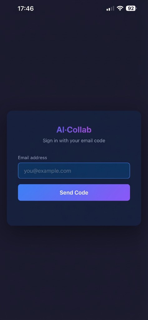iPhone home screen showing AI·Collab app icon